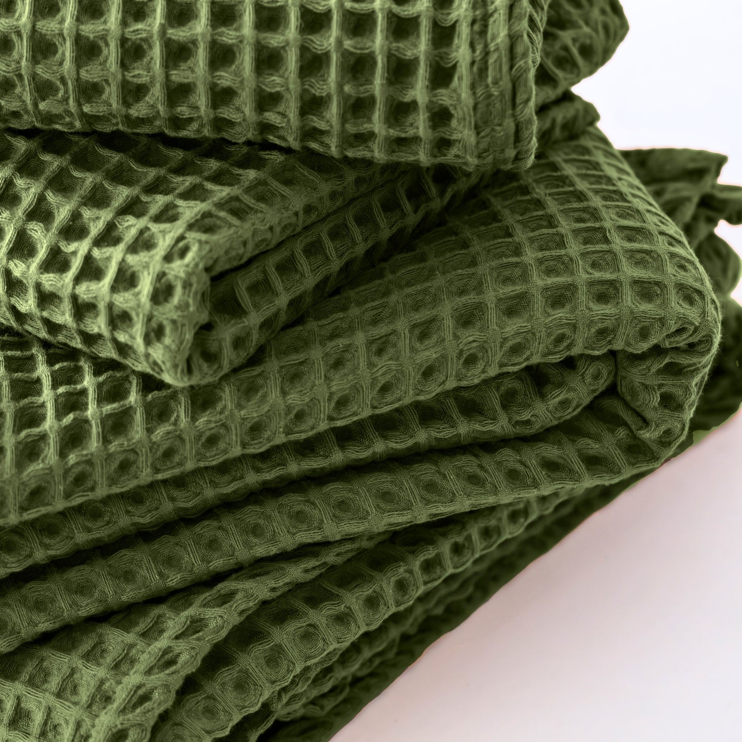 Dark Green Bulk Waffle Washcloths Pack of 25-2