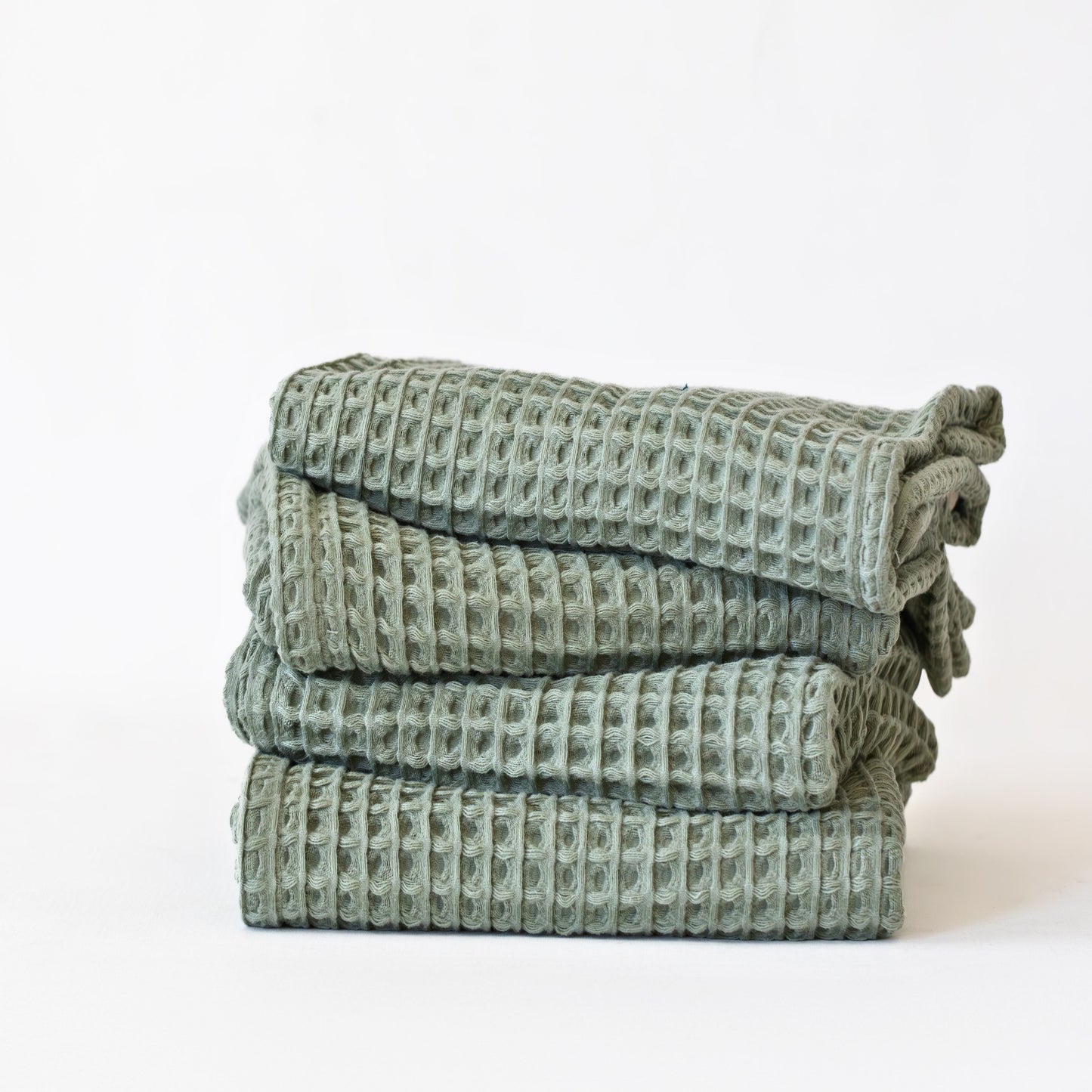 Sage Green Bulk Waffle Kitchen Towels Pack of 10-1