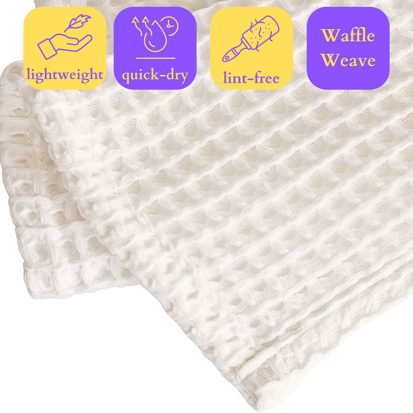 Natural Bulk Waffle Bath Towels Pack of 5-5