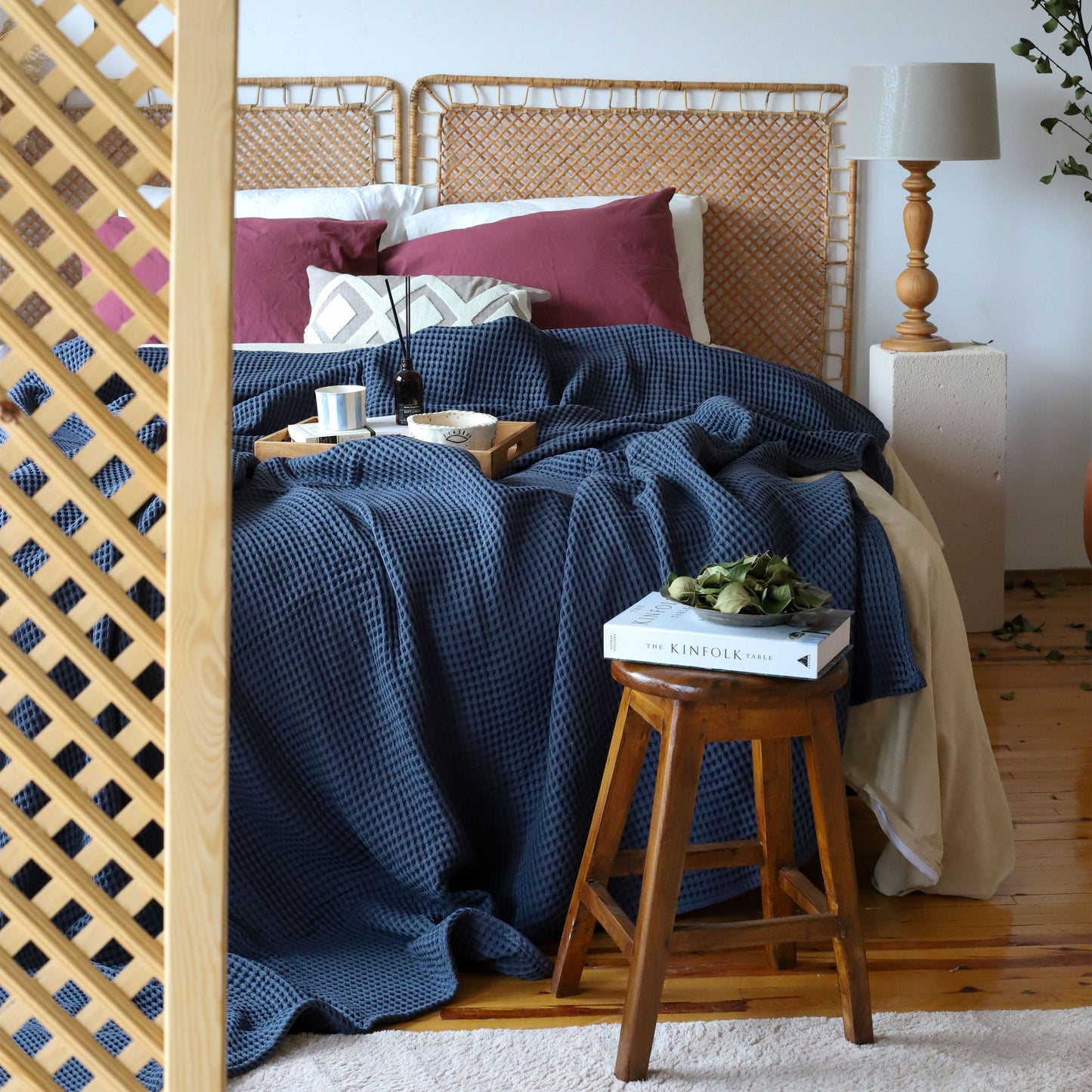 Bulk Waffle Weave Throws, Blankets and Bedspreads Anthracite, 100% Turkish Cotton, High-Quality-2