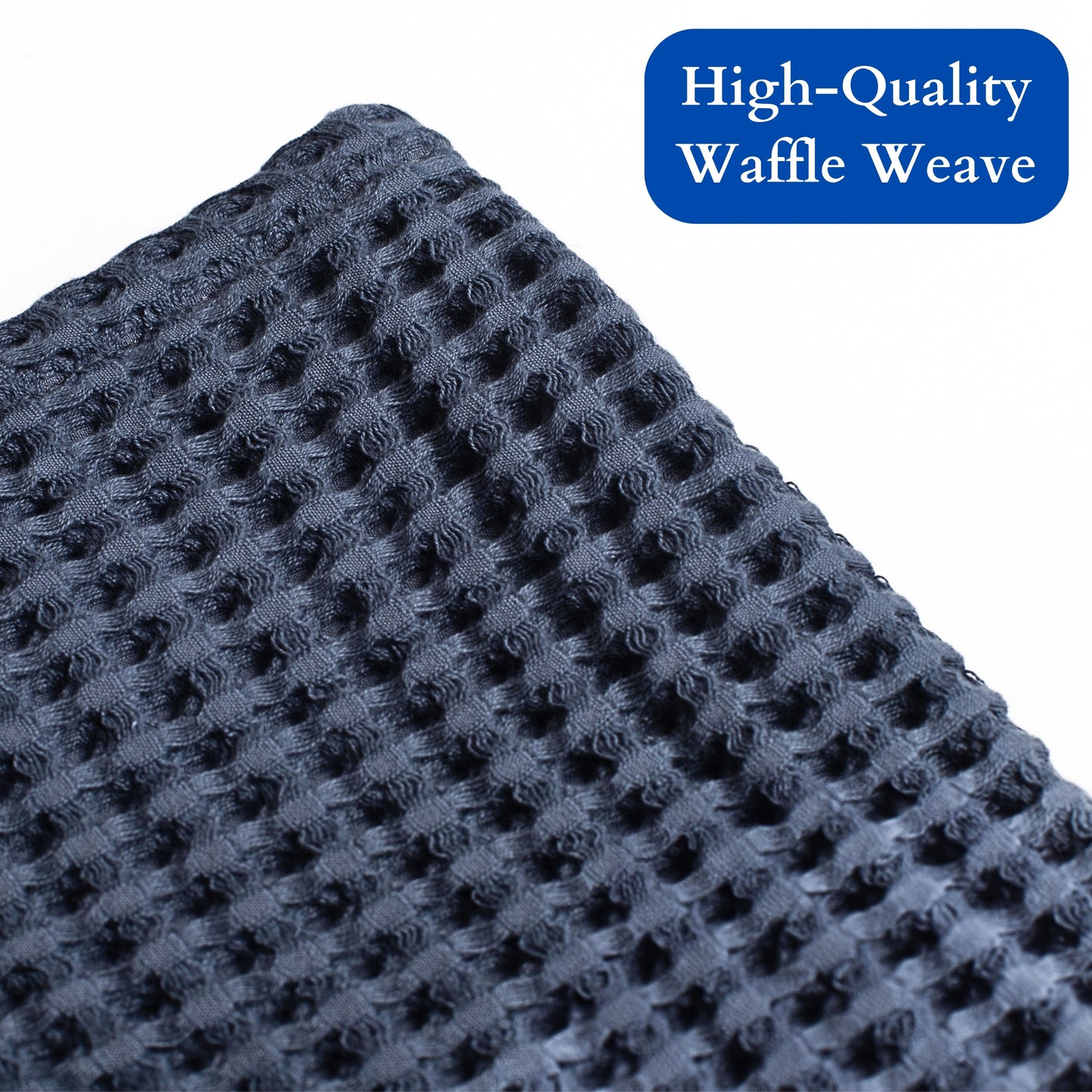 100% Turkish Cotton Waffle Weave Fabrics Anthracite Available in Bulk Orders