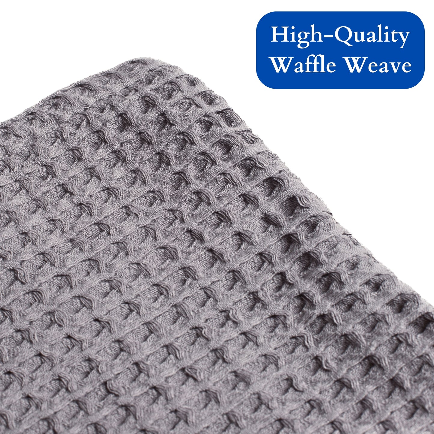 Bulk Waffle Weave Throws, Blankets and Bedspreads Gray, 100% Turkish Cotton, High-Quality-4