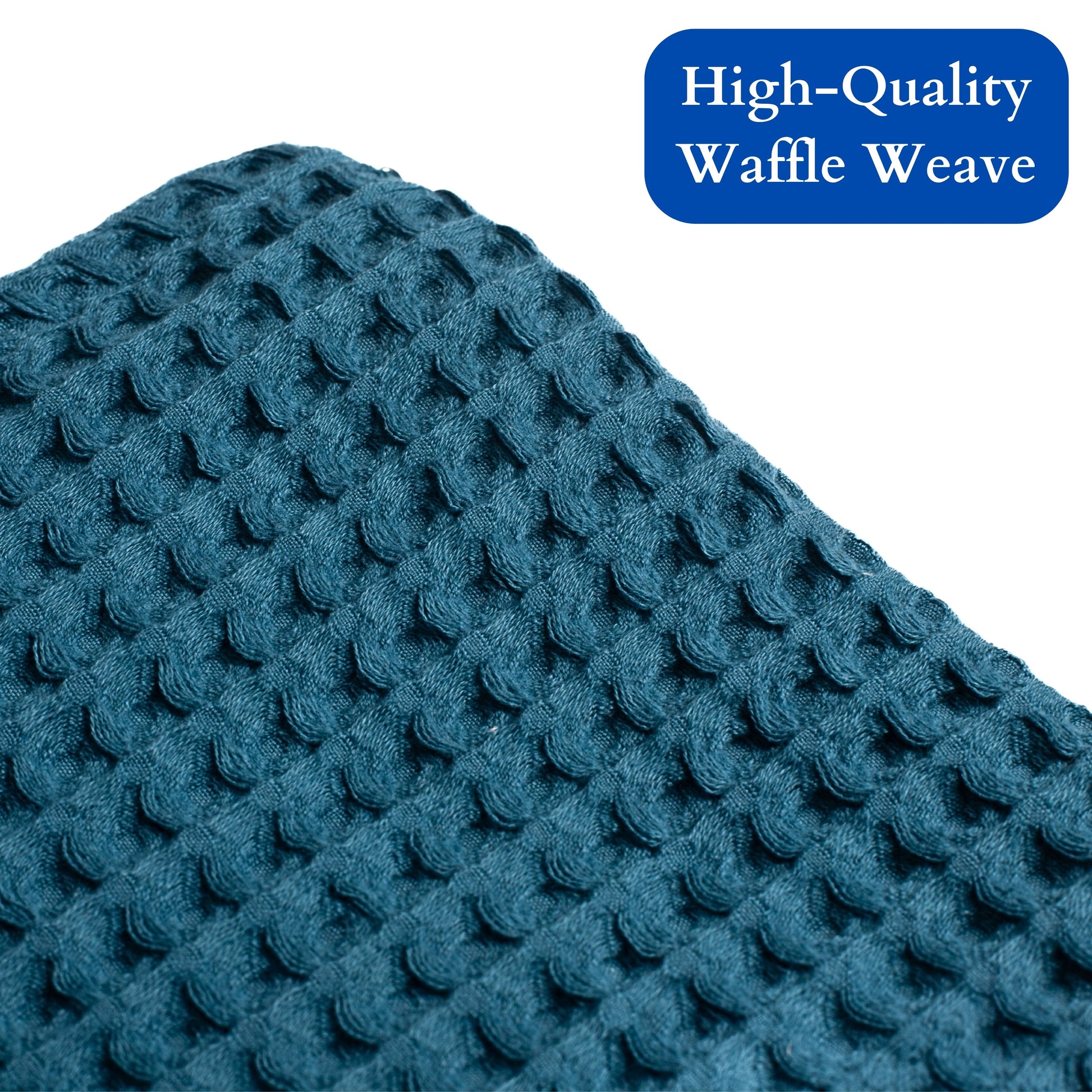 Bulk Waffle Weave Throws, Blankets and Bedspreads Indigo Blue, 100% Turkish Cotton, High-Quality-4