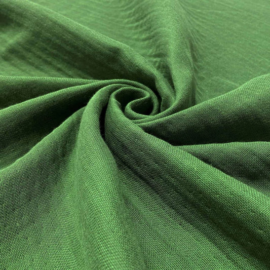 100% Turkish Cotton 4-Layer Muslin Fabrics Green, Available in Bulk Orders
