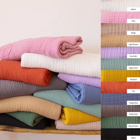 4 Layer Muslin Fabrics,  Available in Different Color Options and Bulk Orders, 100% Turkish Cotton Gauze Cloths-1