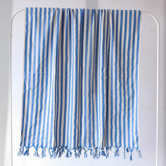 Bulk Turkish Towels Pack of 10 Pieces Blue Striped, Black-Loom Weave