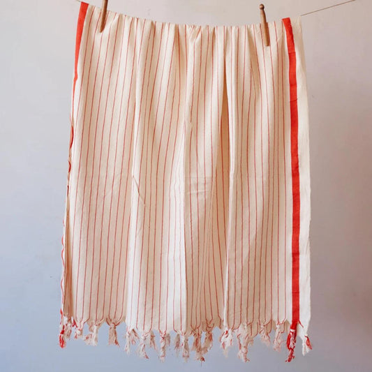 Bulk Turkish Towels Pack of 10 Pieces Red Pinstripe, Black-Loom Weave