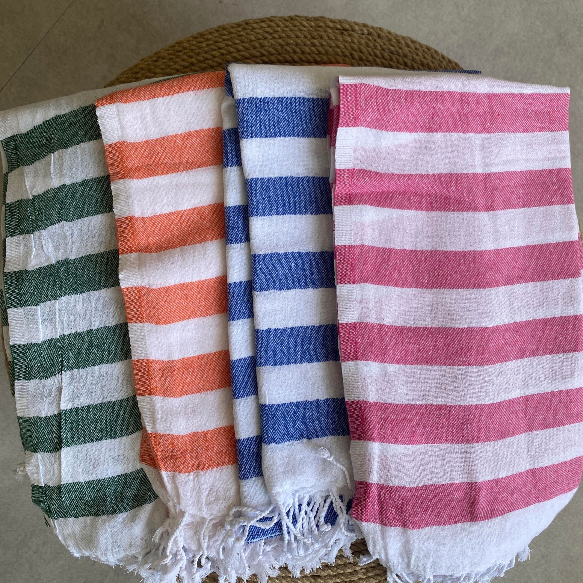 Cheap Cabana Striped Turkish Towels Bulk Pack of 10 Pieces - 1