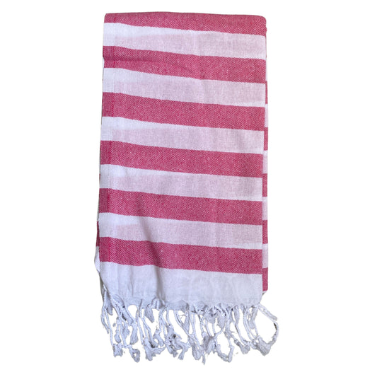 Cheap Cabana Striped Turkish Towels Bulk Pack of 10 Pieces Pink-1