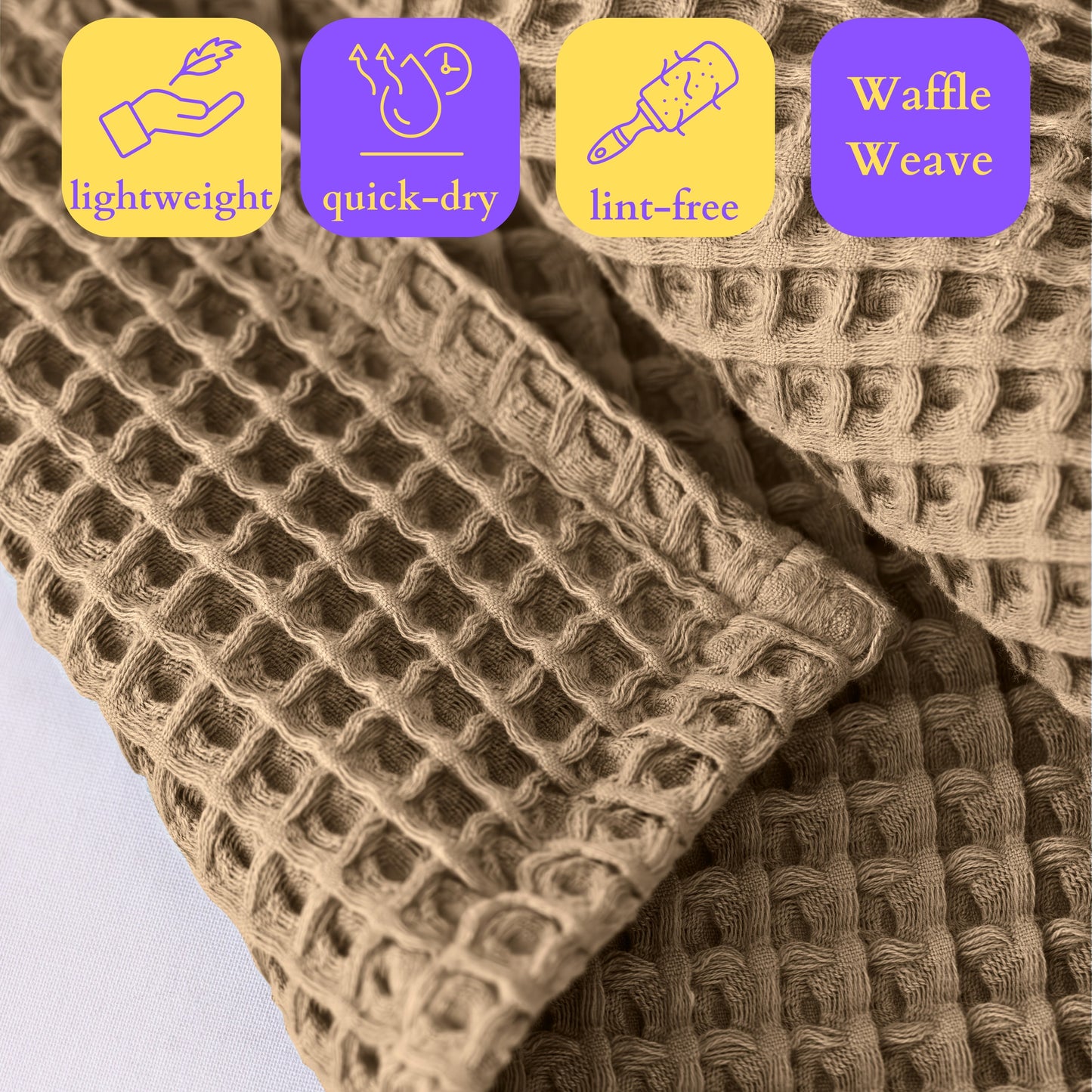 Brown Bulk Waffle Bath Towels Pack of 5-5