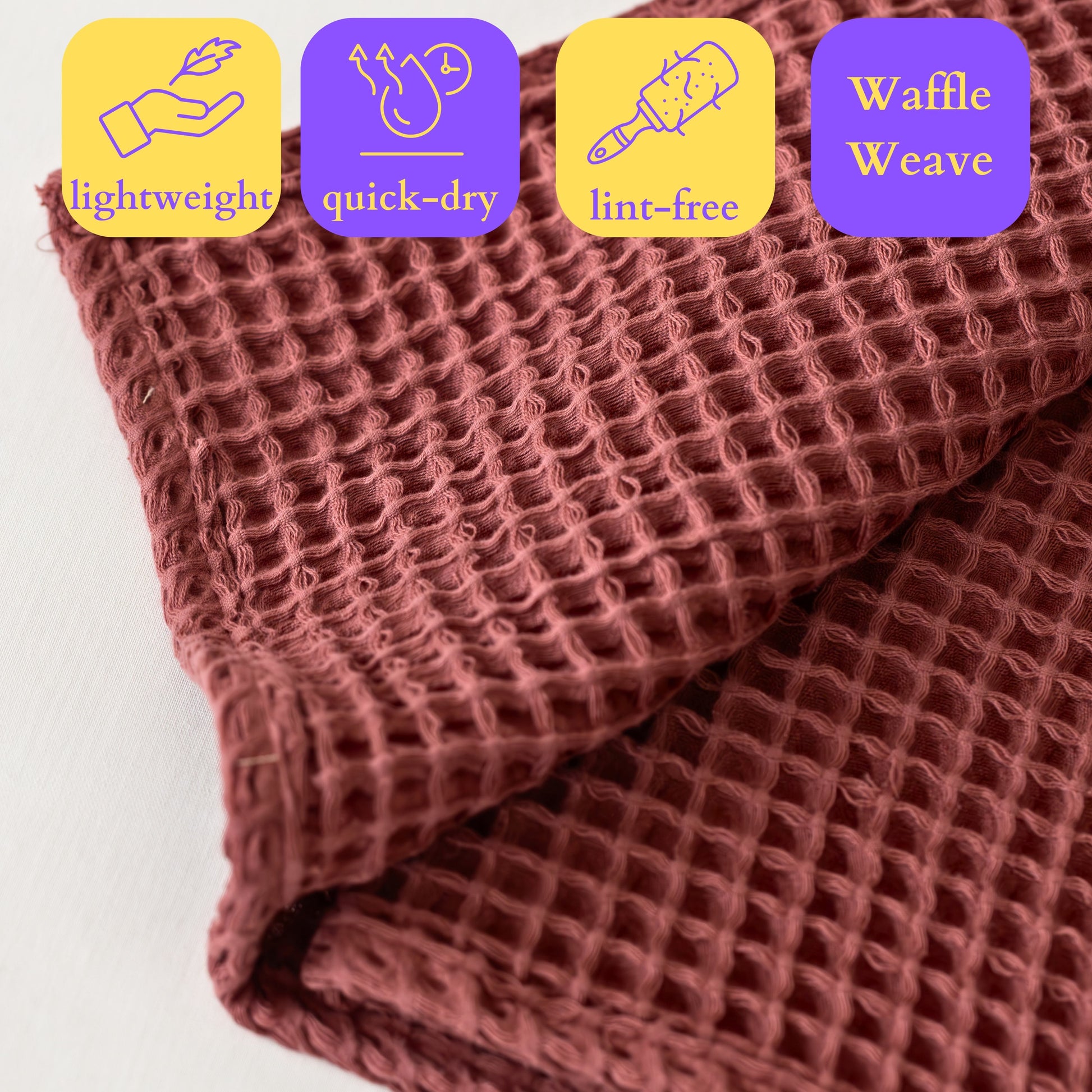 Dark Red Bulk Waffle Bath Towels Pack of 5-5