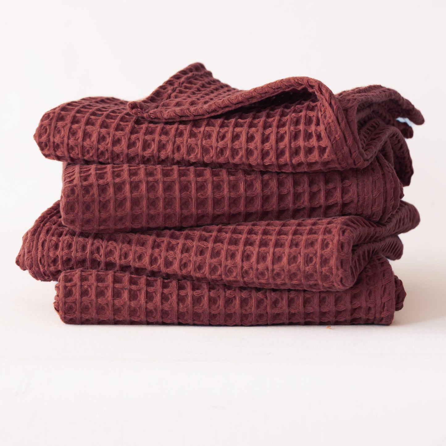 Dark Red Bulk Waffle Hand Towels Pack of 10-2