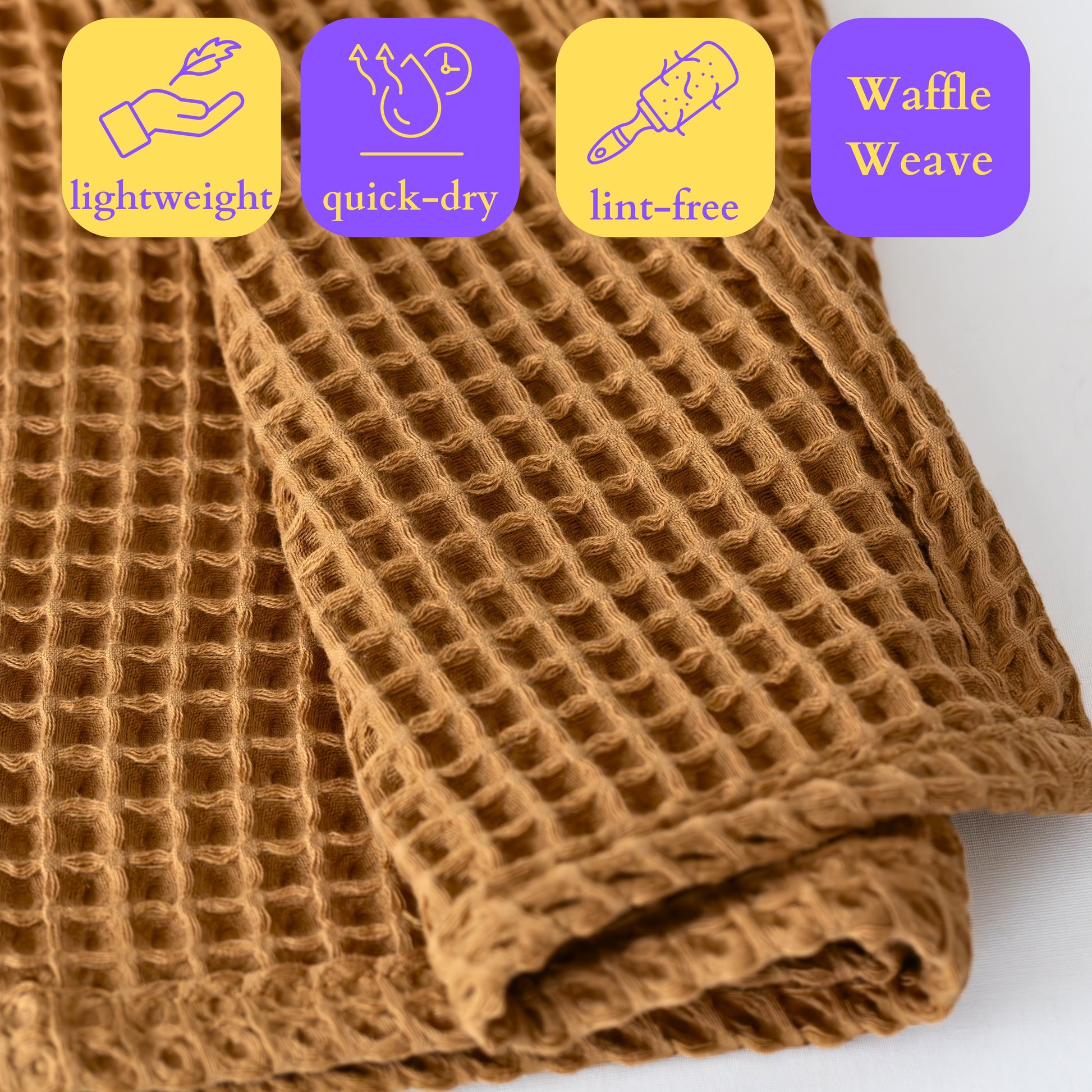 Caramel Bulk Waffle Bath Towels Pack of 5-5