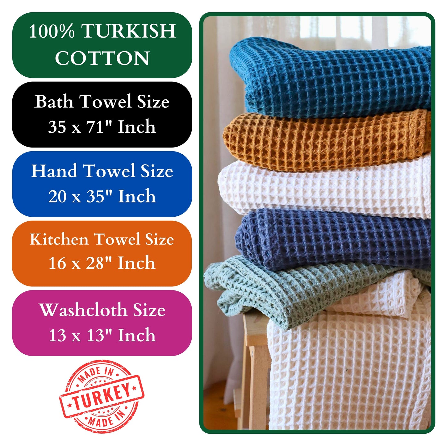 Caramel Bulk Waffle Bath Towels for Bathroom