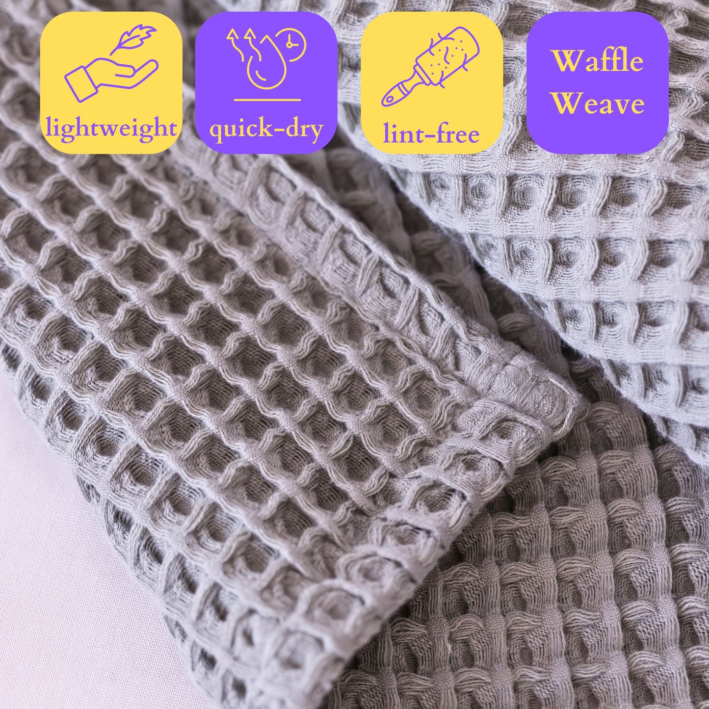 Gray Bulk Waffle Bath Towels Pack of 5-5