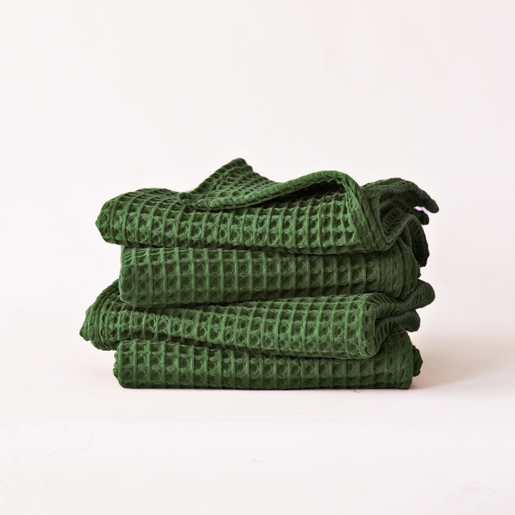 Dark Green Bulk Waffle Kitchen Towels Pack of 10-1