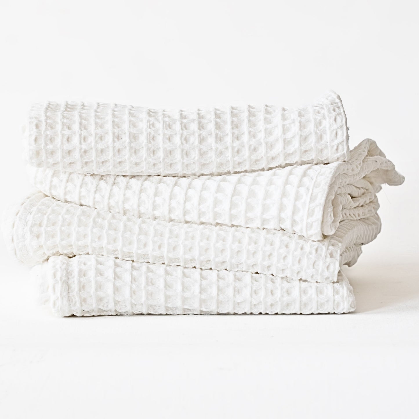 White Bulk Waffle Hand Towels Pack of 10-1