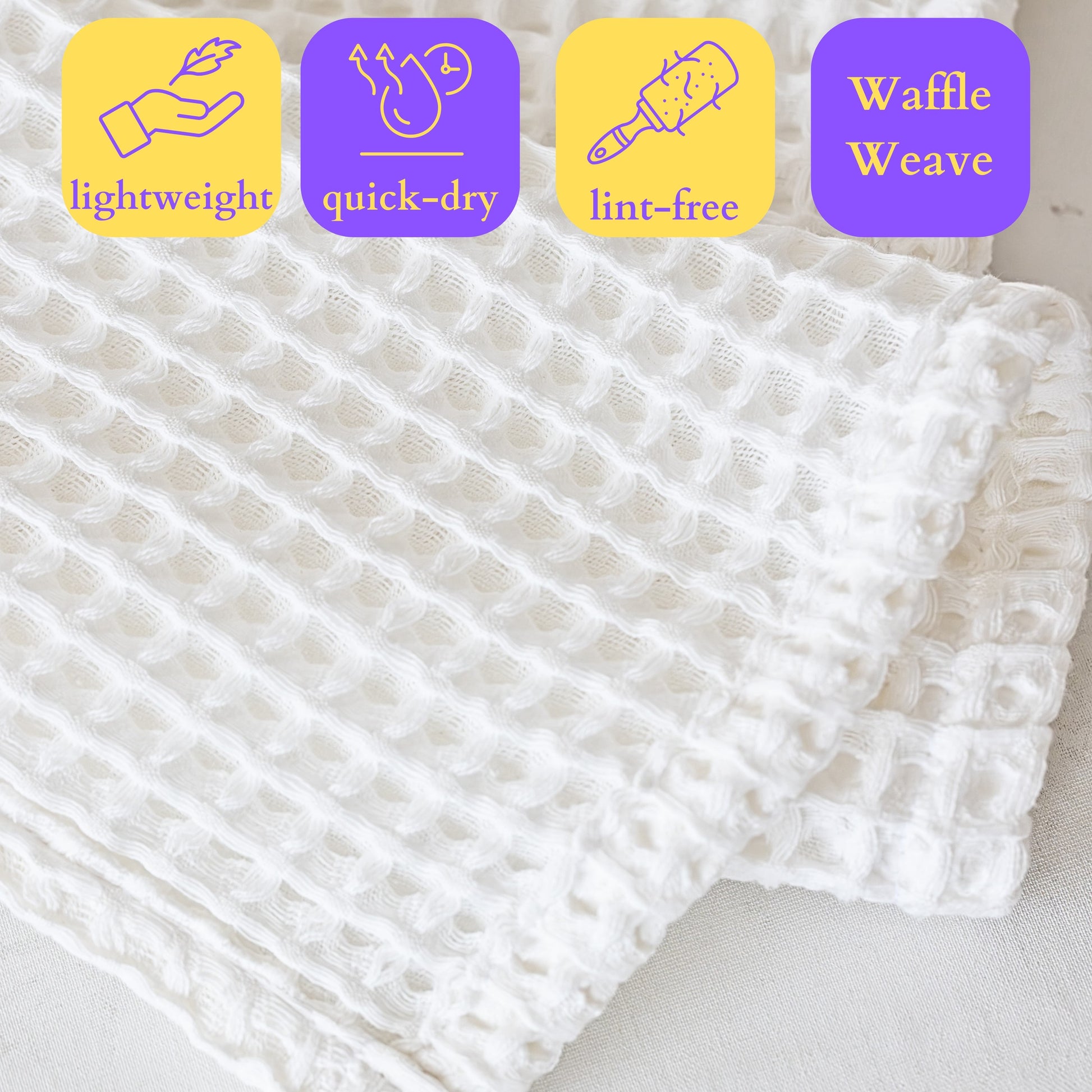 White Bulk Waffle Bath Towels Pack of 5-5