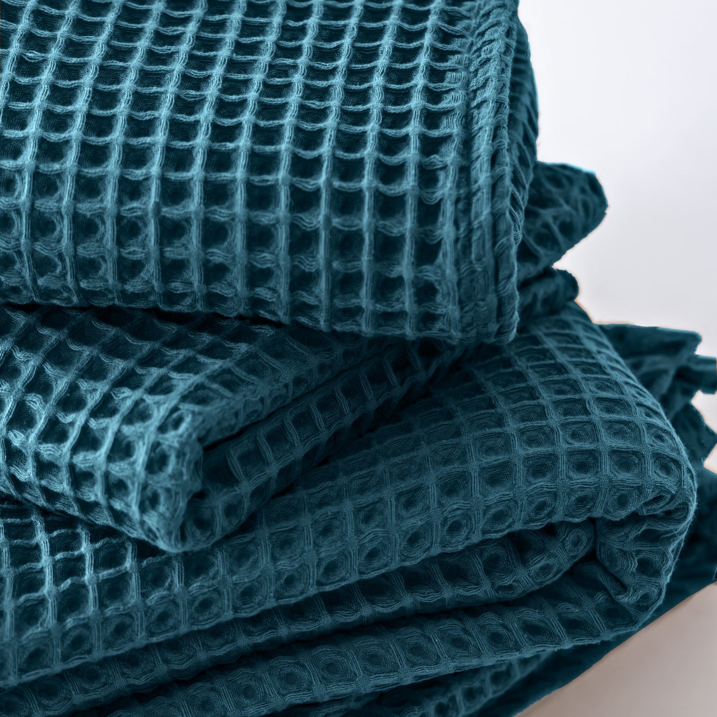 Indigo Blue Bulk Waffle Bath Towels Pack of 5-2