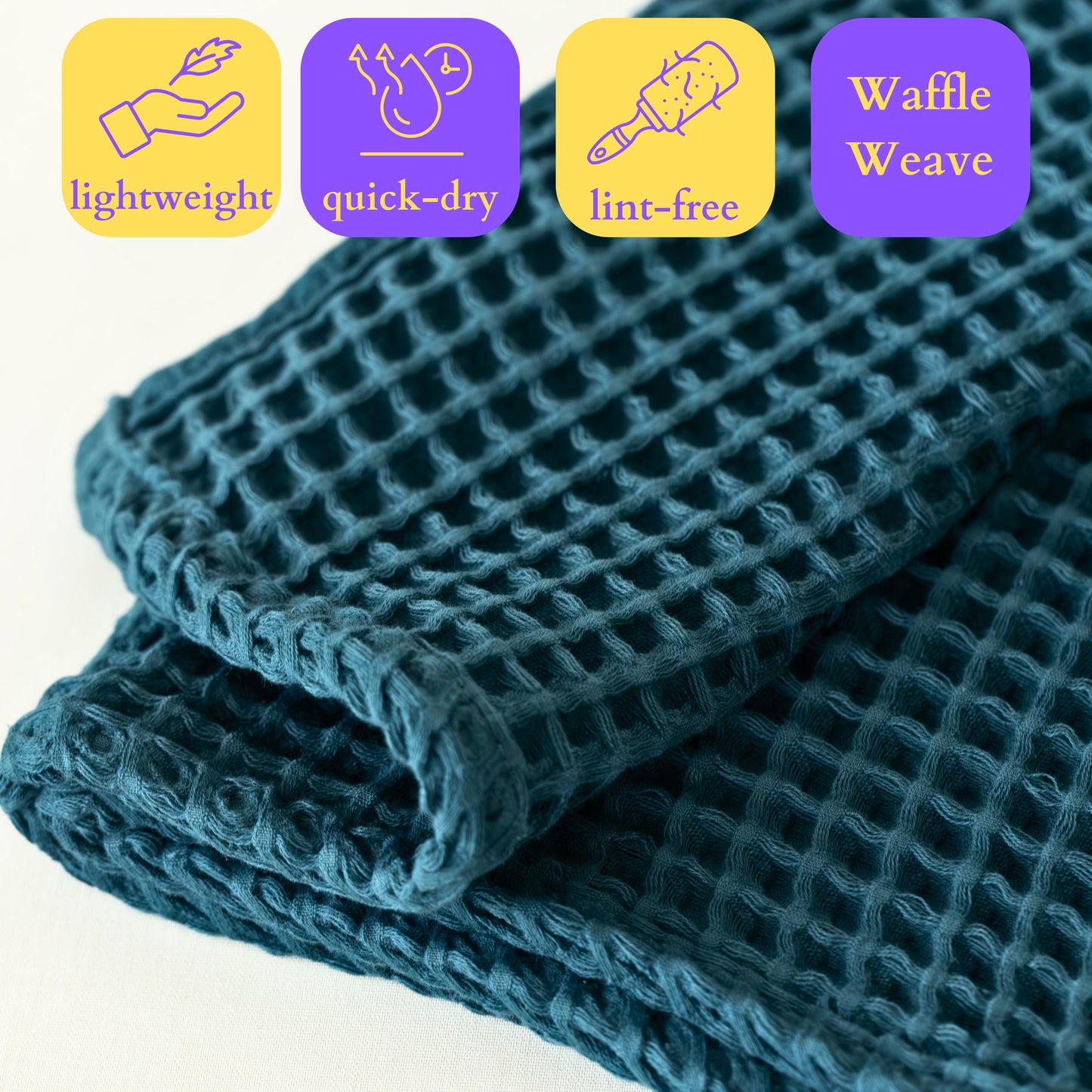 Indigo Blue Bulk Waffle Bath Towels Pack of 5-5