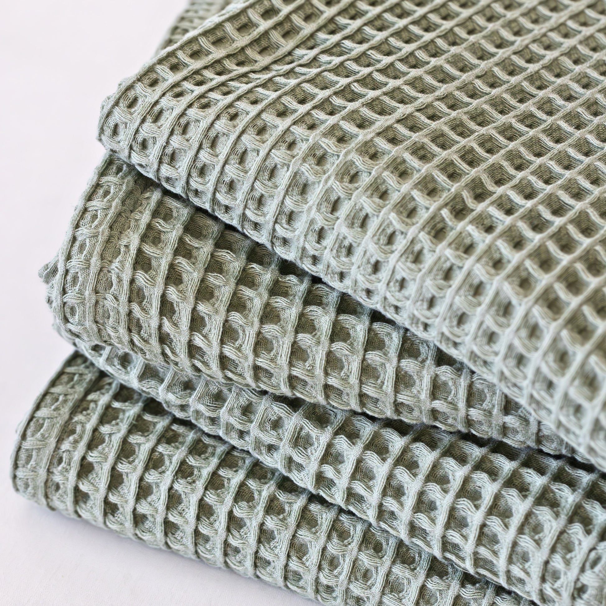 Sage Green Bulk Waffle Bath Towels Pack of 5-2