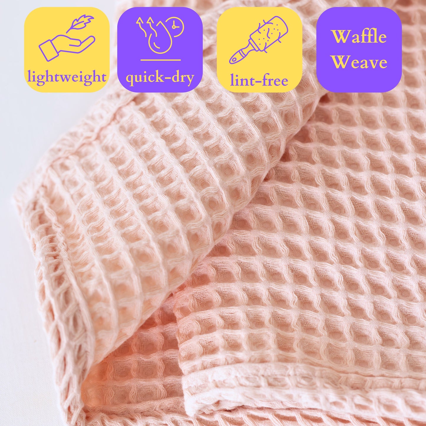 Pink Bulk Waffle Bath Towels Pack of 5-5