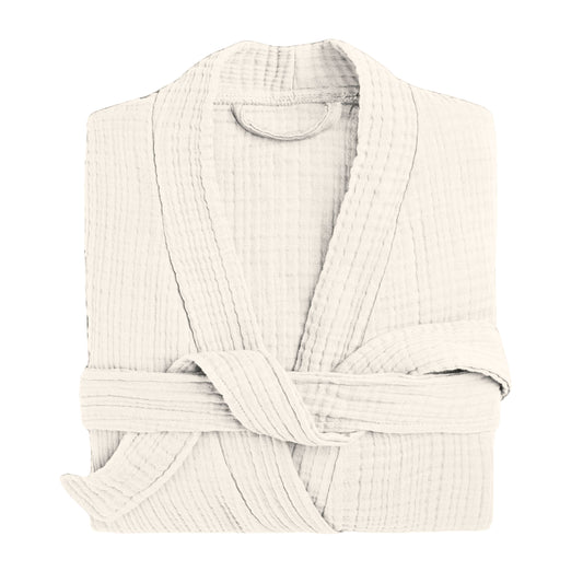 Muslin Robe 4-Layer Kimono Light Beige Bulk Pack of 8