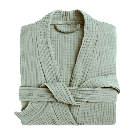 Muslin Robe 4-Layer Kimono Sage Green Bulk Pack of 8
