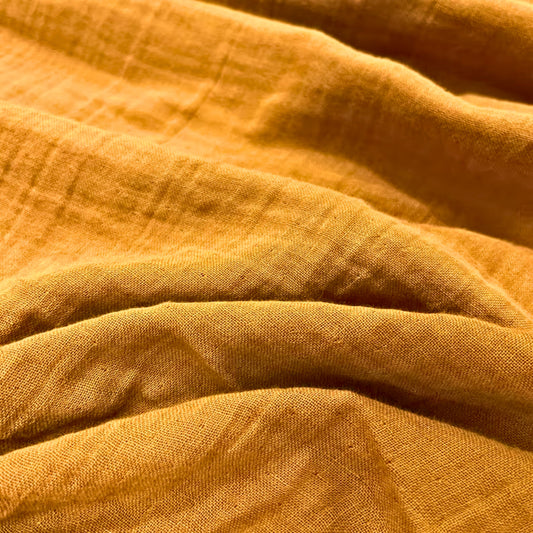 2-Layer Muslin Fabrics Caramel, 100% Turkish Cotton, High-Quality, Solid, Available in Bulk Orders-1