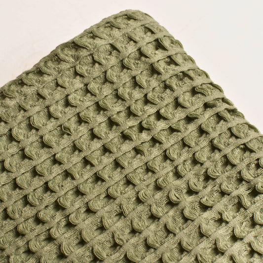 Waffle Weave Fabrics Sage Green, 100% Turkish Cotton, Premium-Quality, Available in Bulk Orders-1