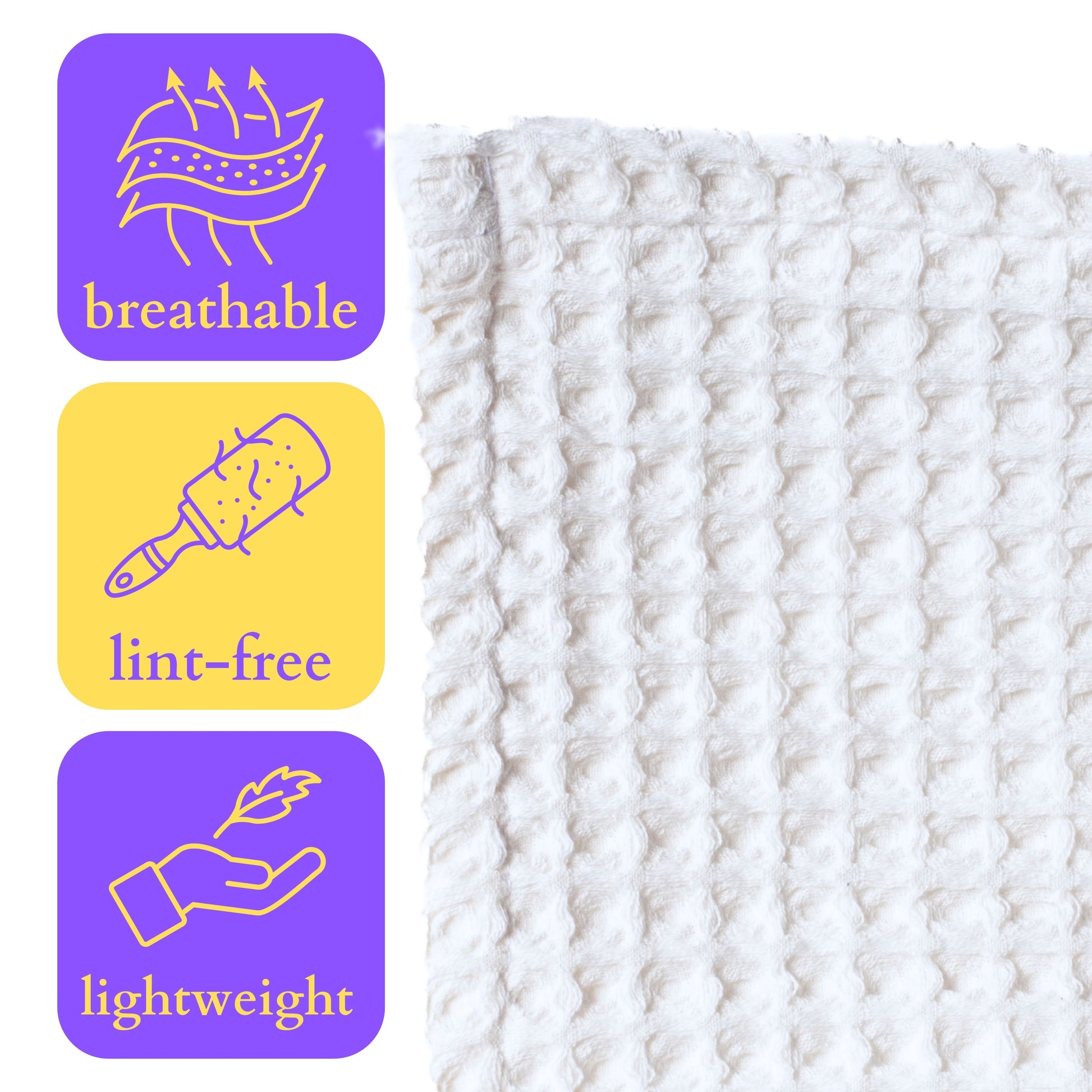 Bulk Waffle Weave Throws, Blankets and Bedspreads White, 100% Turkish Cotton, High-Quality-5