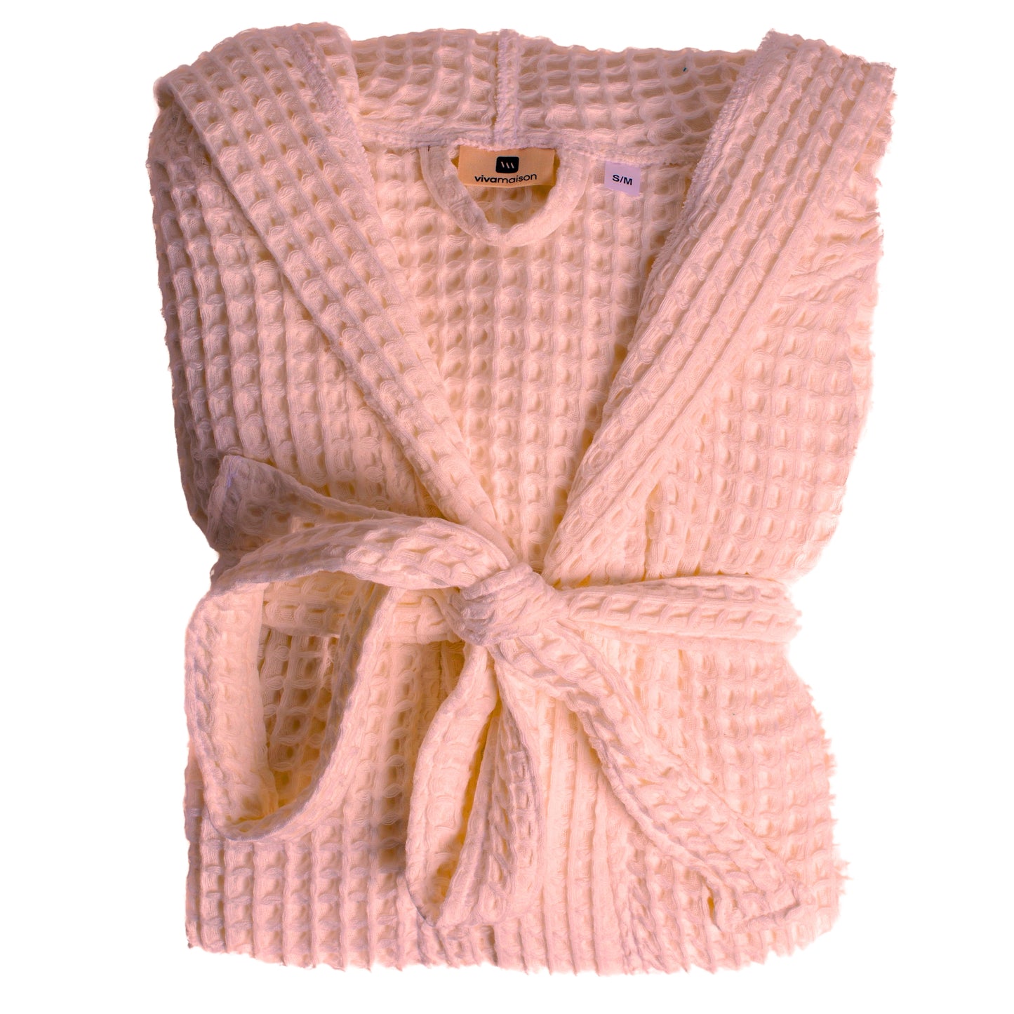 Waffle Robe with Hooded Unisex Pink Bulk Pack of 8 -1